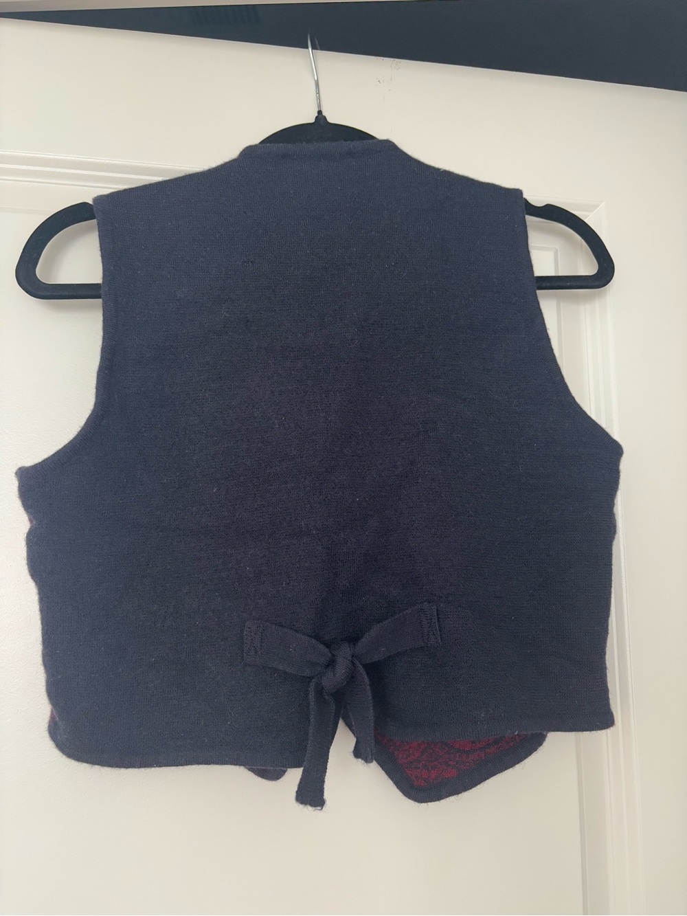 Talbots Burgundy and Black Paisley Wool Vest - Picture 2 of 5